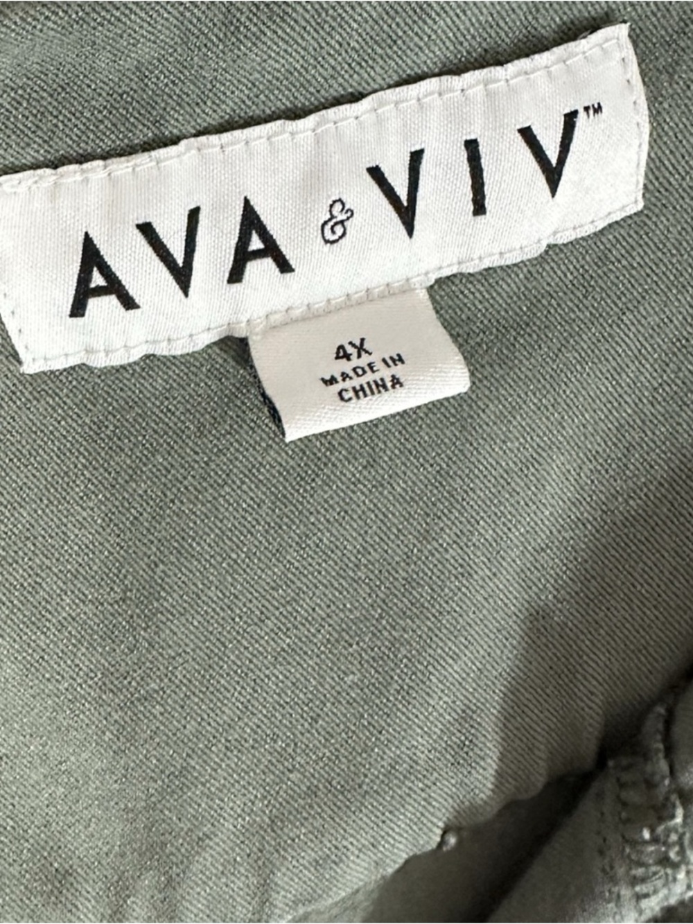 Ava & Viv- Olive Green Zip Up Vest- Size 4X - Picture 7 of 7